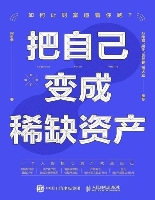 《把自己变成稀缺资产》给年轻人的奋斗指南，从认知、实践和精力管理三个角度切入，讲述如何投资自己，将自己变成稀缺资产的故事。只有自己的能力，别人偷不走